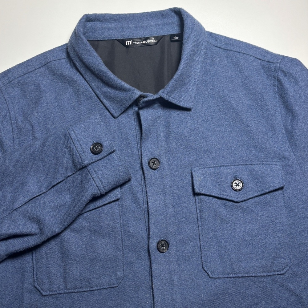 Travis Mathew Matchmaker Jacket Flannel Men's L Golf Button Up Pockets Preppy - Picture 3 of 10